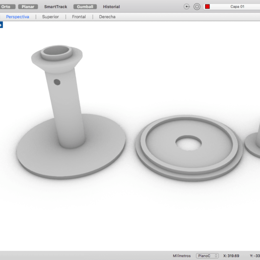 mini base giratoria gadget de la el punto pivote rotación 3D print model - Mito3D