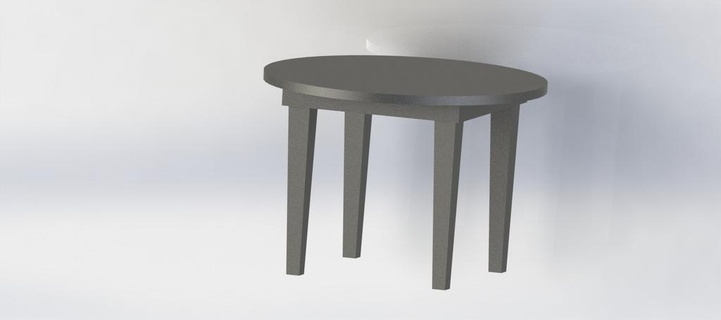 Mini Tabelle 4legs genau runden runde Spitze Holz Modell Möbel Zuhause Haus 3d print model - Mito3D