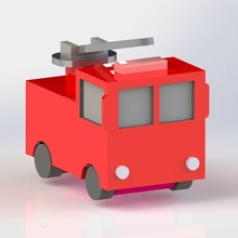 mini jouet Feu camion colle 3d print model - Mito3D