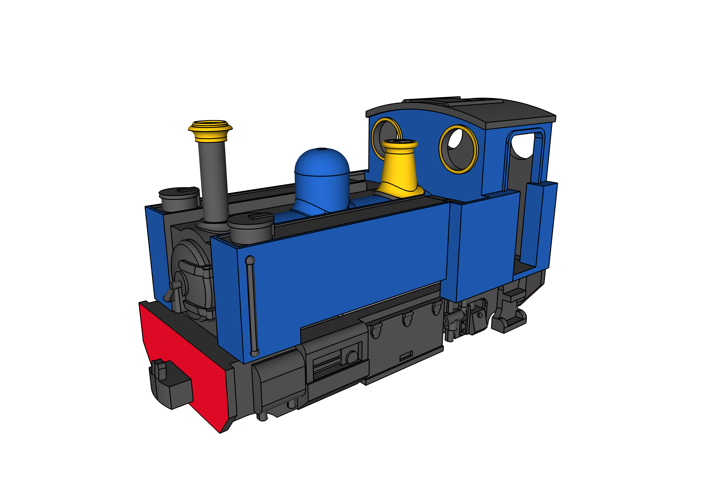 mini vallée nécessaire style locomotive corps 009 oo9 vapeur 3D print model - Mito3D