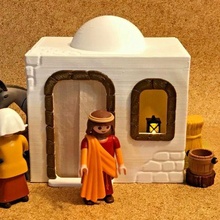 miniatura árabe natividade cena casa escala figuras playmobil jogos brinquedos arte brinquedo cliques Natal belen miniaturas medieval boneca 3d print model - Mito3D