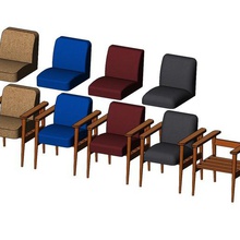 miniatura sillón de madera marco maquetas props n03 impresión 3d la modelo casa presidente muebles maqueta diorama arquitectura en decoración ornamento asiento chaise butaca sofá tapicería 3d print model - Mito3D