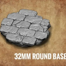 miniature base 32 mm stone presupported bases warhammer cursed city custom 32mm 3d print model - Mito3D