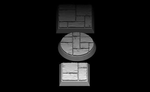miniatura basi pavimentazione base ciottoli castello warhammer fantasia dnd medievale rpg gioco guerra prigione draghi 9th età 3d print model - Mito3D