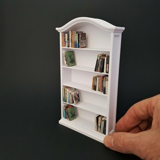 miniature bookcase - furniture 1 12 scale books cabinet doll house ikea shelves doors dinner barbie home 3d print model - Mito3D