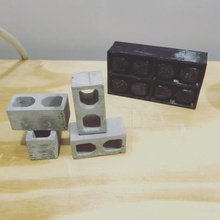 4 miniature cinder block mold architecture 3d print model - Mito3D
