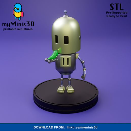 miniature mignonne robot chenille 3d impression modèles art stl 3dprinting 3dprint jouet figures miniatures jeux vidéos objets collection dossiers espace fantaisie 3D print model - Mito3D