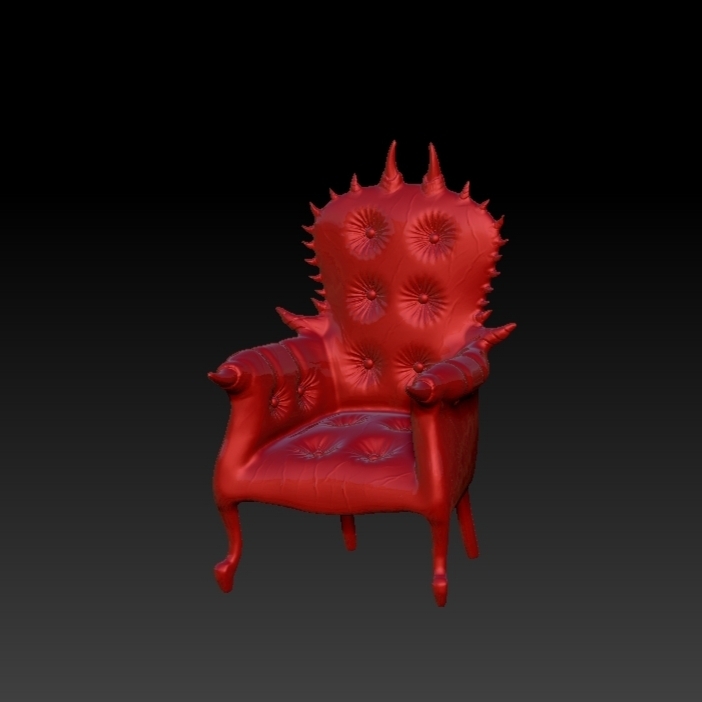 miniature dollhouse armchair furniture chair witchhouse gothic 3D print model - Mito3D