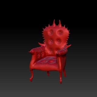 miniature dollhouse armchair furniture chair witchhouse gothic 3d print model - Mito3D