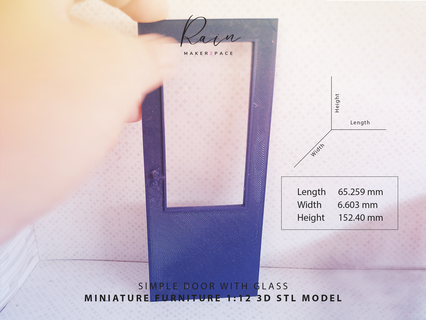 Miniatur Puppenhaus Tür 1 12 Mini 3d print model - Mito3D