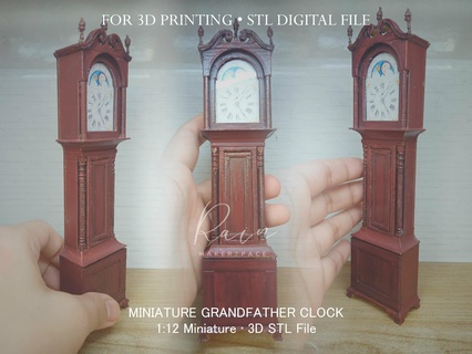 miniature grandfather clock witch's room furniture collection dollhouse decor 1 12 scale lancaster vintage charm functional diy magic enchanted miniatures 3d print model - Mito3D