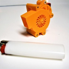 miniature human powered blower fan tool tools hand cranked 3d print model - Mito3D