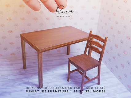 minyatür ikea inspired şaka masa sandalye mobilya oyuncak bebek evi Ikea 3d print model - Mito3D