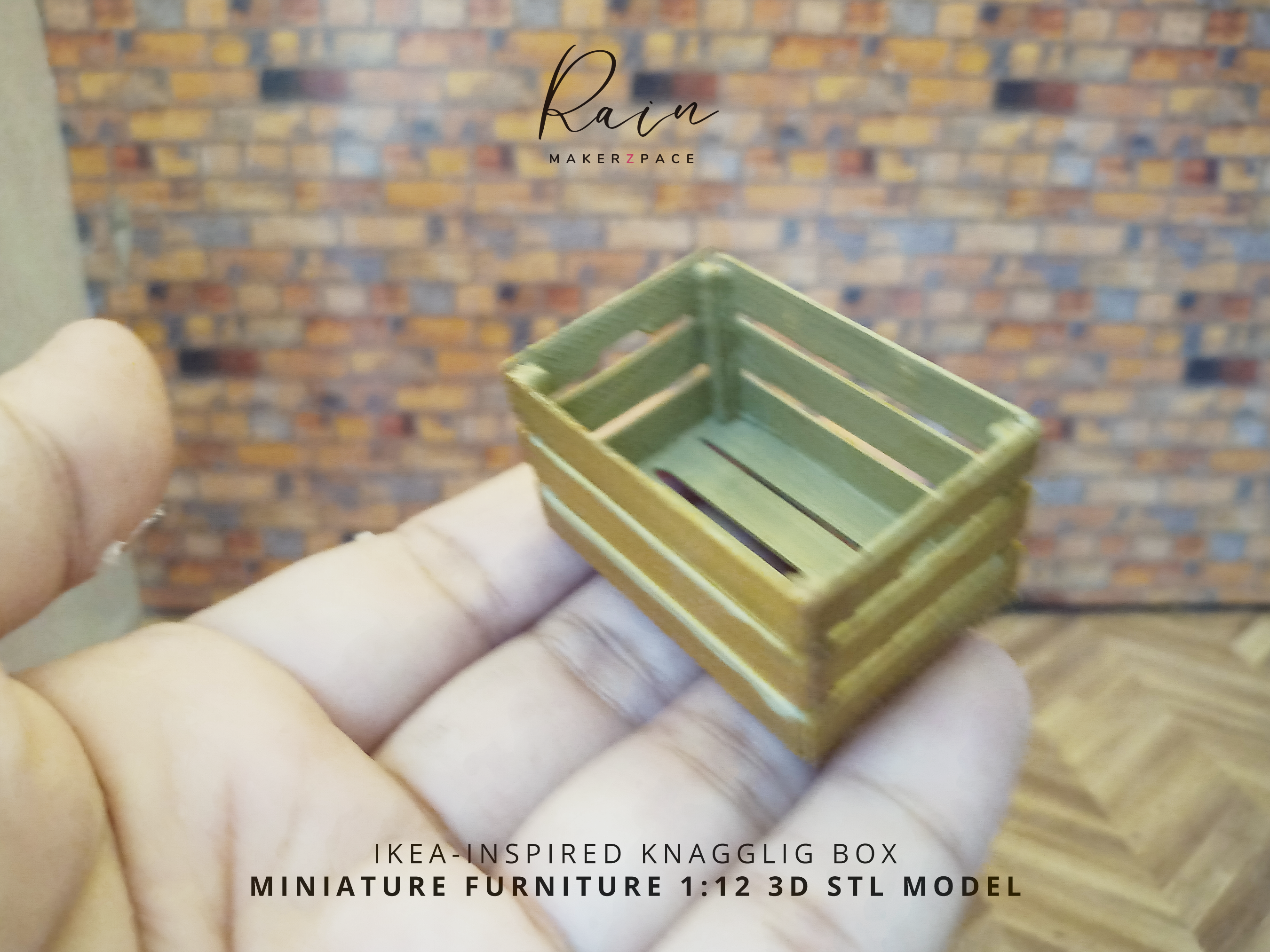 miniatura ikea inspired crujiente madera caja mini cajas mueble casa muñecas 3D print model - Mito3D