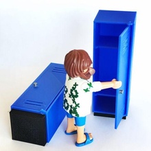 miniatura armario estante escala cifras playmobil juego juguetes Arte juguete taller modelo miniaturas caja oficina mecánico casa muñecas 3d print model - Mito3D