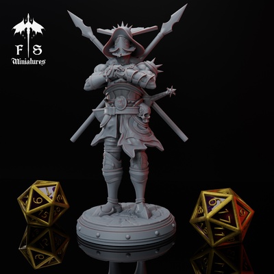 miniature medieval warrior rpg miature 3d print model - Mito3D