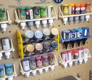 miniature paint rack organizer pegboard mini painting army painter vallejo reaper storage peg board 3d print model - Mito3D