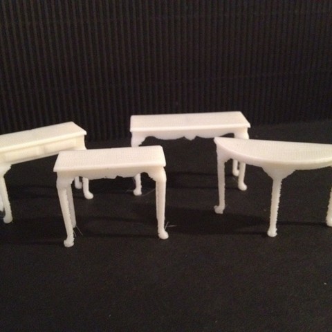 miniature queen anne sofa tables various 12 1-0 1to24scale dollhouse furniture playset toscale 3D print model - Mito3D