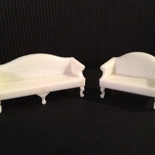 miniature queen anne sofa various 12&quot 1& 039 -0&quot 124 1to24scale dollhouse furniture playset toscale victorian 3d print model - Mito3D