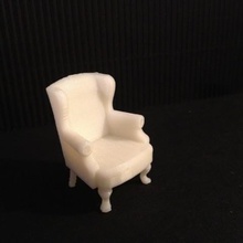 miniature queen anne wingback chair various 1to24scale dollhouse furniture playset toscale 3d print model - Mito3D