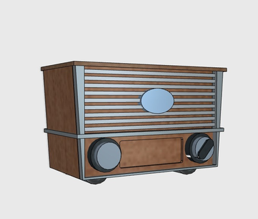 miniatura retro radio modelo mueble apuntalar stopmotion accesorios 3d print model - Mito3D