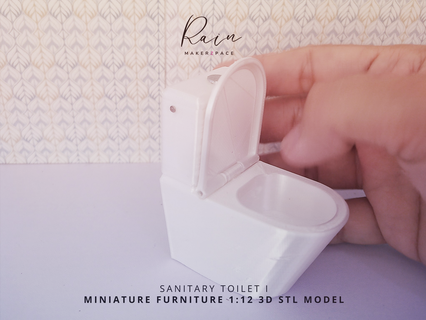 Miniatur sanitär Toilette 1 12 Puppenhaus Mini Möbel 3d print model - Mito3D