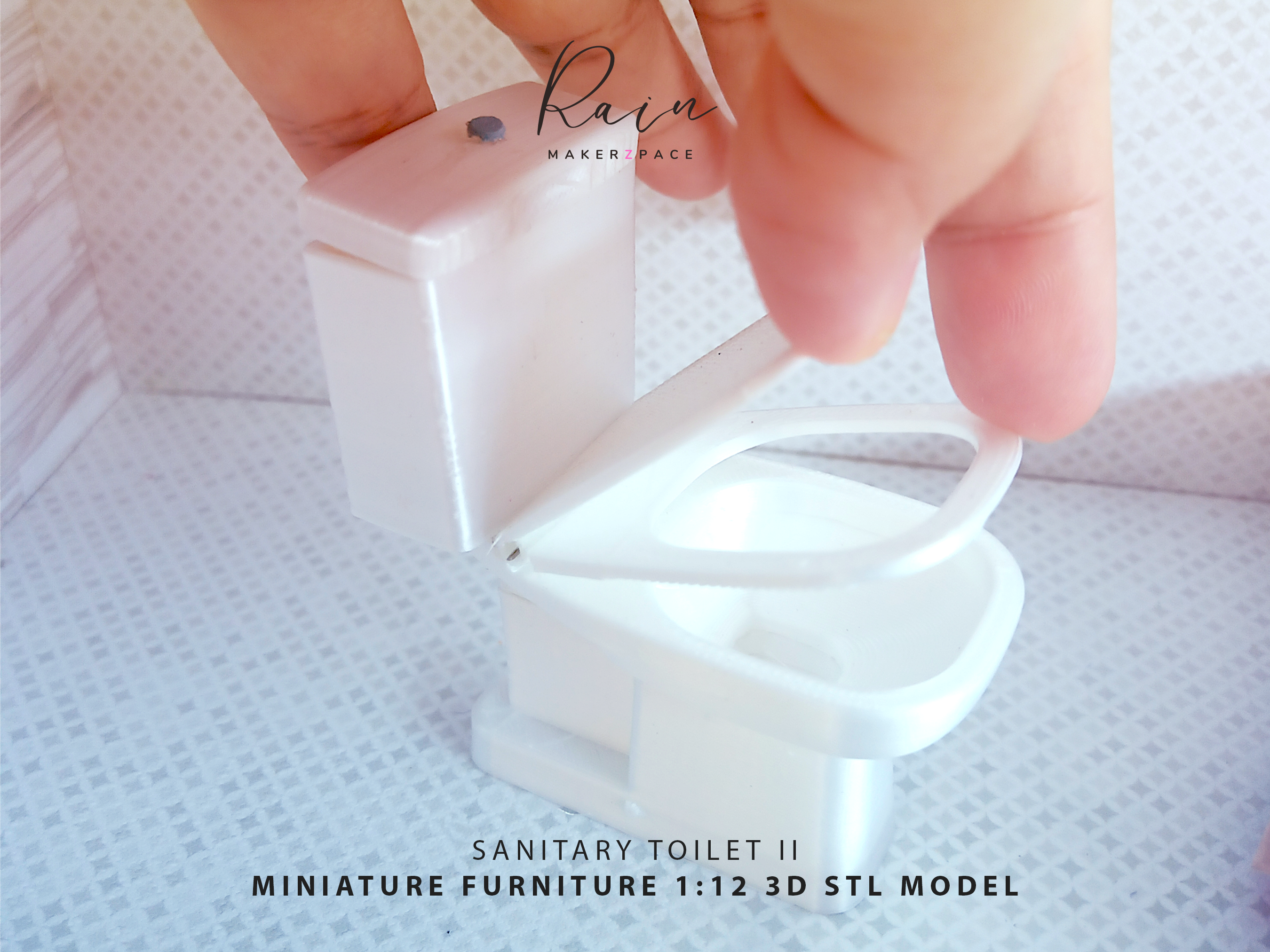 miniature sanitary toilet ii 1 12 dollhouse mini furniture 3D print model - Mito3D