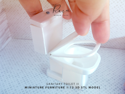 miniature sanitary toilet ii 1 12 dollhouse mini toilet miniature furniture mini toilet miniature furniture  3d print model - Mito3D