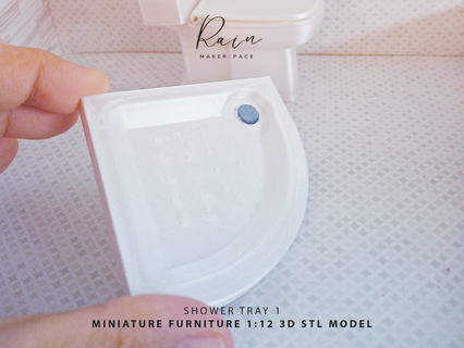 miniatura doccia vassoio 1 12 casa delle bambole mini 3d print model - Mito3D