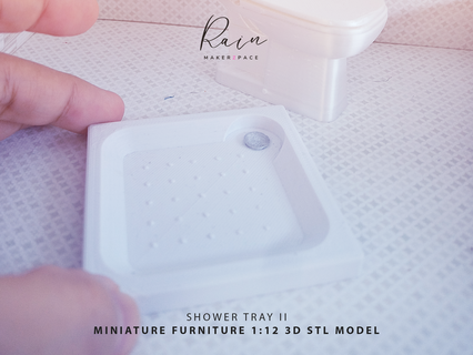 miniatura doccia vassoio ii 1 12 casa delle bambole mini 3d print model - Mito3D