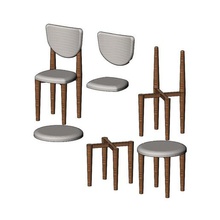 miniatura lado cadeiras de fezes maquetes 3d modelo impressão a casa cadeira móveis maquete diorama adereços arquitetura decoração vitrine madeira assento chaise cozinha jantar estar miniaturas 3d print model - Mito3D