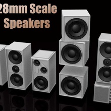 miniature speakers 28mm scale art mini music sound scaled display noise marine 3d print model - Mito3D
