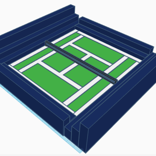 miniature tennis court architecture toy 3D print model - Mito3D