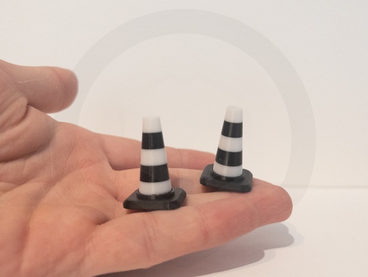 miniature traffic cone 3d stl file multicolor print dollhouse 1 12 scale miniatures resin fdm 3d print model - Mito3D