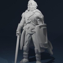 miniatura Guerreiro cavaleiro dnd tampo mesa 3d print model - Mito3D