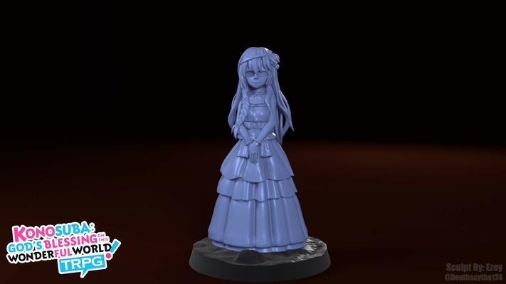 minyatürler iris prenses of belzerg konosuba masaüstü şekil minyatür karakter anime trpg isekai fantezi zindanlar ejderhalar rpg dnd waifu kadın 3d print model - Mito3D