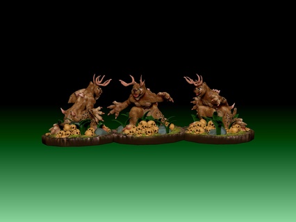 miniatures collection figure miniatures feline deer animal moustro mythological game board game  3d print model - Mito3D