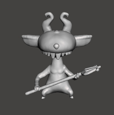 miniblin guerrier fourche miniature modèle fantaisie jeux rpg dnd art monstre lutin goblinoïde orc gnoblar troll zelda donjons dragons diable démon trident combattant diablotin horde éclaireur vieux monde bête nain créature soldat 3d print model - Mito3D