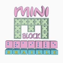 miniblock braille english alphabet numbers game building blocks letters learning 3d print model - Mito3D