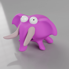 minielephant la maison art minianimal mignon dumbo low poly l'éléphant jouet animal 3d print model - Mito3D