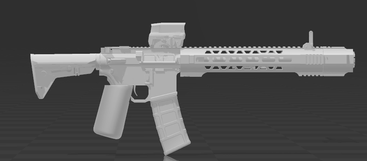 minifig scale ar15 pack gun 3d print model - Mito3D