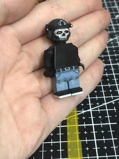 minifig scale cod ghost head minifig cod ghost helmet  3d print model - Mito3D