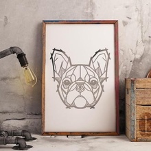 mínimo buldogue arte cão 2d animal parede deco 3d print model - Mito3D