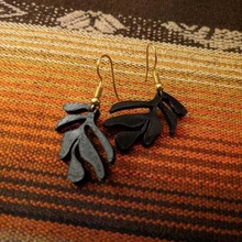 minimal leaves jewelry earrings minimalist earring 3d print model - Mito3D