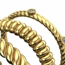 minimo anelli squillare oro argento gioielleria moda matrice 3dm 3d Stampa modificabile stampabile Basso poli gemma diamante spirale 3d print model - Mito3D