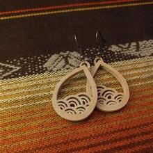 minimal waves jewelry minimalist earrings earring 3d print model - Mito3D