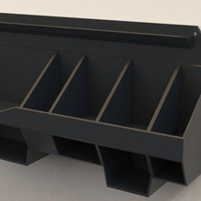 minimalist 14 raf araçlar depolama konteynerler duvar binmek gereçler yavru delik kutuları Uzay gemi 3d print model - Mito3D