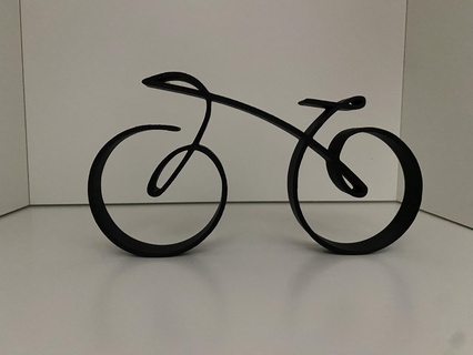 minimaliste vélo figure one line art 2d cycliste poison ligne présent sculpture décoration 3d print model - Mito3D