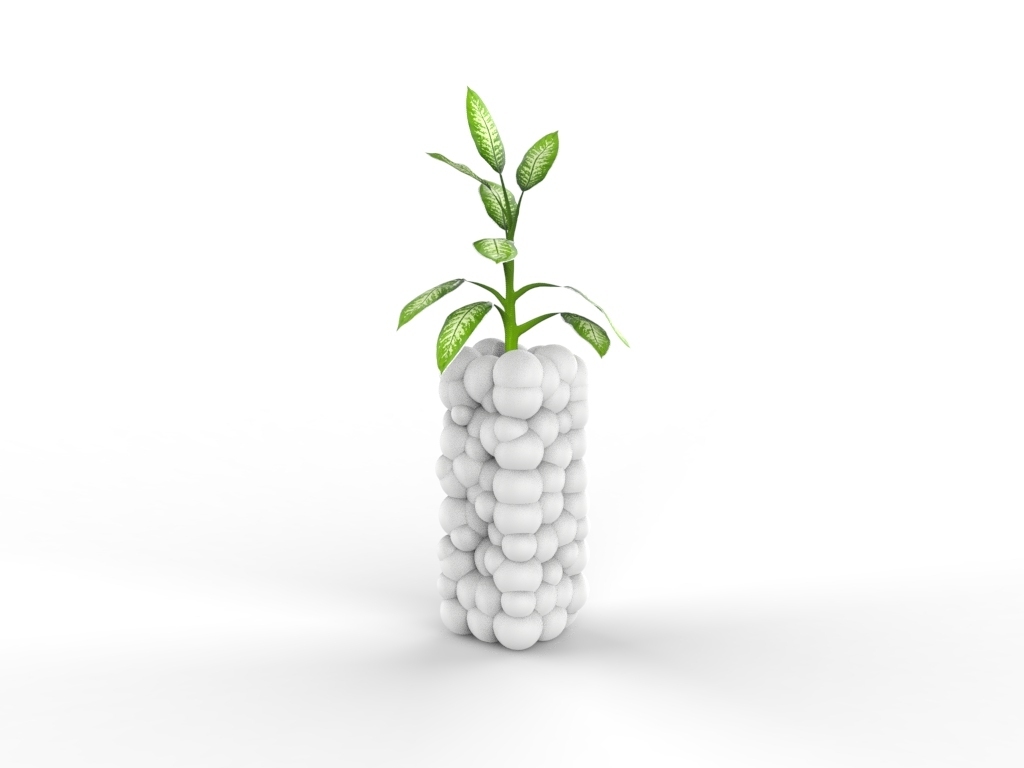 minimalist bubble vase - planter tube vases planters ceramic minimal effect 3D print model - Mito3D