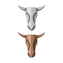minimalist Boğa baş Rahatlama Alçı ağaç işleri 3 boyutlu Yazdır model hayvan bizon bufalo sığırlar inek toro onlay süs duvar dekor cnc oymacılık Artcam pervazlar 3d print model - Mito3D